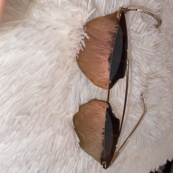 Christian Dior aviator reflected sunglasses, rose gold
